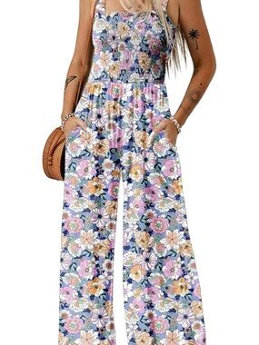 Floral Wide-Leg Jumpsuit in Multi Floral